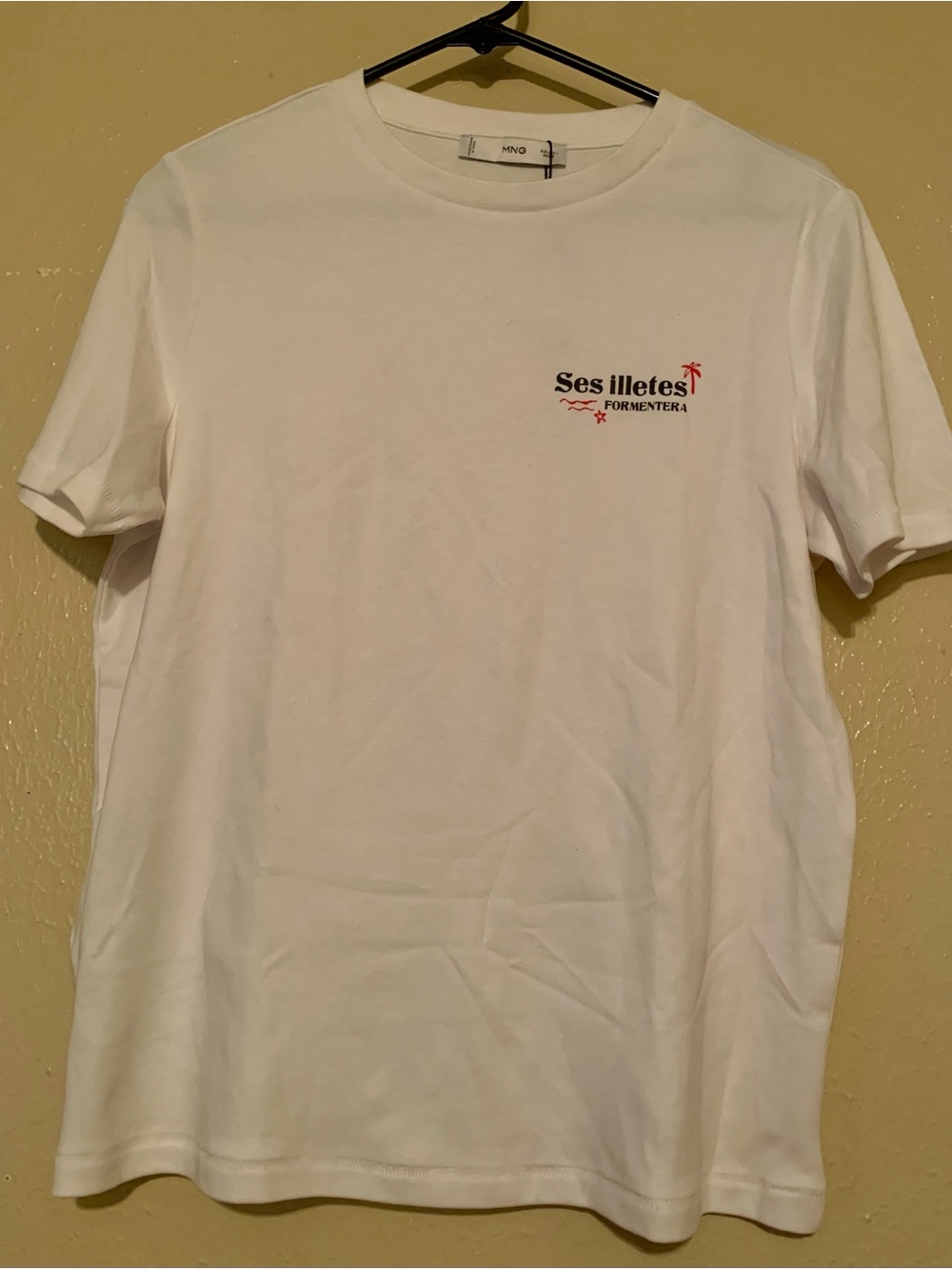 NWT Mango White 'Ses Illetes Formentera' Tee